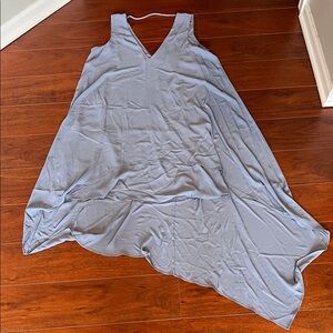BcBg Maxazria Light Blue V-Neck Flowy Asymmetrical Mini Dress